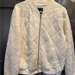 Sanctuary Cream Quilted Bomber Jacket